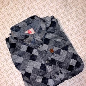 UFO Gray Boys Formal Button Down Kids Long Sleeve Shirt